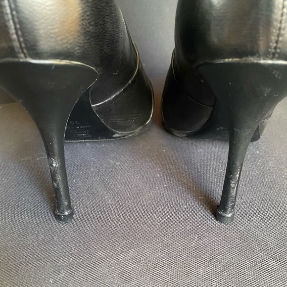 Jil Sander Black Leather Sock Stretch Pointed Toe Bootie - Picture 6 of 7